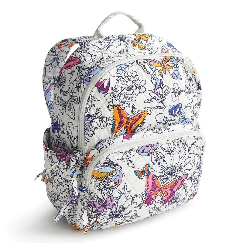 Vera Bradley Women's Small Banbury Backpack - Premium Cotton, Wing + Bloom, One Size