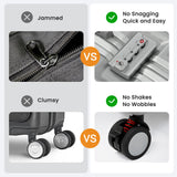 VentureVault Carry On Luggage 22x14x9 Airline Approved, Zipperless Luggage Carry On, Hard Shell Suitcases with TSA Lock, Lightweight Carry On Suitcases with Aluminum Frame (silver, 20inch)