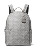 Michael Kors Sable Large Backpack, Silver-Tone Hardware/MK Signature Coated Twill/Storm