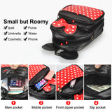 Dksyee Cute Red Backpack for Girl Bowknot Polka Dot Mini Mouse Leather Backpacks for Toddler Little Girl Backpack Kids Small Travel Backpacks Convertible Shoulder Bag Purse for Children Daypack