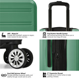 Travel Select Snowcreek Hardside Expandable Spinner Luggage w/USB Port, Green, 21-Inch Carry-on