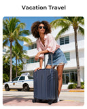 BAGSMART Expandable Carry On Luggage 22x14x9 Airline Approved, 20 Inch Travel Luggage with Spinner Wheels, Lightweight Hard Shell Suitcase Carry on Dark Blue