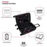 SwissGear 7272 Energie Expandable Hardside Luggage With Spinner Wheels and TSA Lock, Black, Checked-Medium 24-Inch