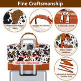 Weekender Bag for Women, Travel Duffel Bag Carry On Overnight Bag with Shoe Compartment Large Nylon Travel Weekend Tote Bag, 5-Brown Cow