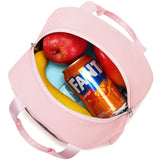 abshoo Lunch Bag for Women Girls Reusable Tote Lunch Bags Insulated Lunch Bag for School Work Picnic Travel (Pink)