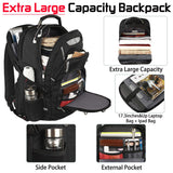 18.4 Laptop Backpack for Men, 55L-60L Extra Large Gaming Laptops Backpack with USB Charger Port, TSA Friendly Flight Approved RFID Anti-theft Pocket, Water Resistant Suiltable for Travel Business Work