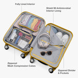 Traveler's Choice Pagosa Hardshell Expandable Luggage with Spinner Wheels, Yellow, 30-Inch Large