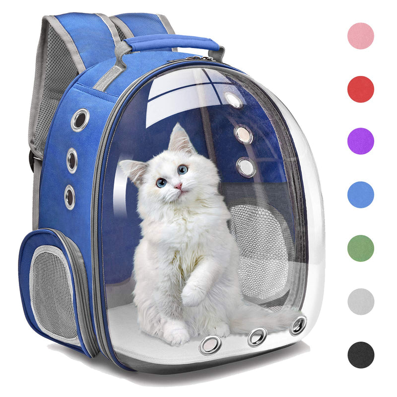 Henkelion Cat Backpack Carrier Bubble Carrying Bag, Small Dog Backpack Carrier for Small Medium Dogs Cats, Space Capsule Pet Carrier Dog Hiking Backpack, Airline Approved Travel Carrier - Navy Blue