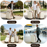 Voytra Lightweight Carry on Luggage 22x14x9 Airline Approved Suitcases with Wheels YKK Zipper TSA Lock, 2 Piece Luggage Set for Weekend Getaways & Travel Business (14/20 Beige)