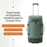 Eagle Creek Cargo Hauler XT Wheeled Duffel - Wheeled Backpack Duffel - Deployable Backpack Straps - Lockable U-Lid & Easy Access Compartment - 29" - Duck Green