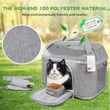 Bejibear Large Cat Carrier for 2 Cats, Soft Side Pet Carrier for Cats Small Dog, Collapsible Travel Dog Carrier Bag TSA Airline Approved Dog Carrier Backpack,Grey
