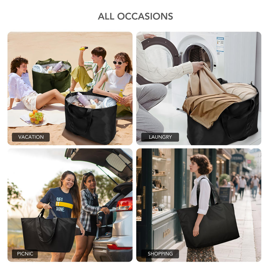 KALIDI 60L Extra Large Duffle Bag, Beach Tote Zipper Utility Oversized Weekender Carrier Travel Shopping Reusable Grocery Bag