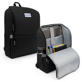 ATUTO Professional Black Laptop Backpack for Men 17 inch Compartment - Back Airflow & Fully Padded - Work & Travel Backpack for Men with Luggage Strap and Trolley Sleeve.