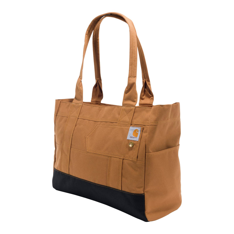 Carhartt Horizontal Zip Tote, Durable Water-Resistant Tote Bag with Zipper Closure, Carhartt Brown