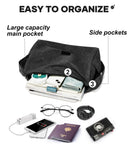 VENATIN Vintage Canvas Messenger Bag for Men & Women, Large Crossbody Shoulder Bag Leisure Shoulder Sling Bags Handbag for Travel, Business Bookbag Fits 15.6 inch Laptop, Black