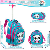 Meetbelify Girls Rolling Backpack with Wheels for School - Wheeled Trolley Backpack