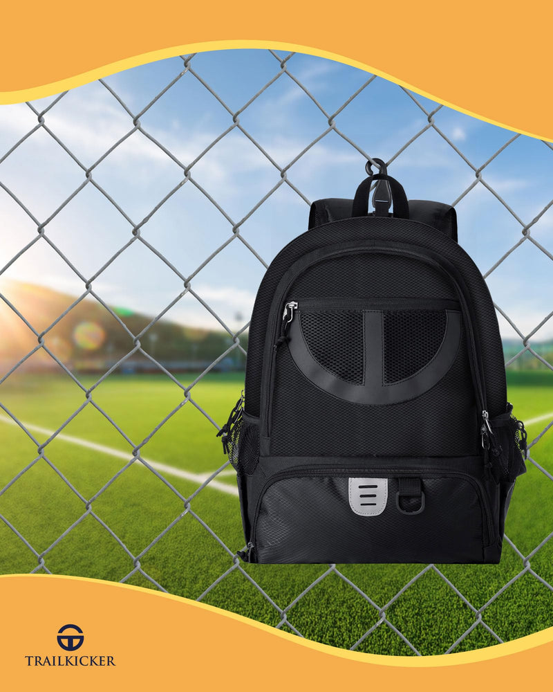 Basketball Bag Backpack for Men Women with Ball & Shoes Compartment 30L Capacity Lightweight Breathable Boys Girls Soccer Ball Bag Backpack Fit Volleyball Football Sports Travel School Gym Black
