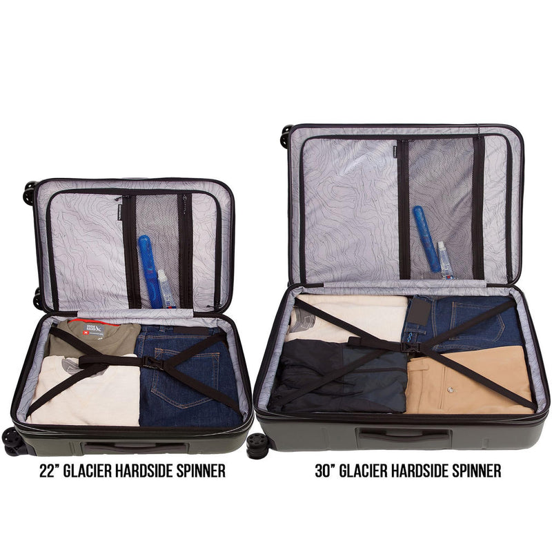Eddie Bauer Glacier Hardside Spinner Durable PC/ABS Construction 2-Piece Set Suitcase Luggage, Sprig