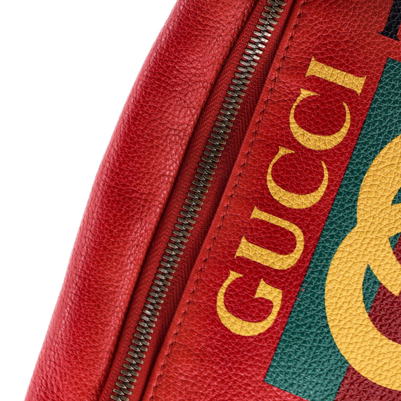 Gucci, Pre-Loved Logo Belt Bag Printed Leather Medium, Red