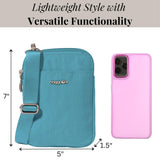 Modern Take Two RFID Crossbody - 5"x7" Lightweight Small Phone Wallet Crossbody Bag - Nylon Travel Purse