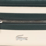 Lacoste Women's Small Nilly Petit Piqué Reporter Bag, Flour/Dark Green, One Size