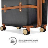 Badgley Mischka Grace 3 Piece Polycarbonate-ABS Expandable Retro Luggage Set (Black)