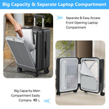 MGB Carry on Luggage 22x14x9 Airline Approved, Durable PC Hardside Suitcase with TSA Lock for Business Trip, 20 Inch Carry-on Luggage, USB Port & 360°Spinner Wheels