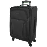 Dejuno Oslo 3-Piece Lightweight Expandable Spinner Luggage Set - Black