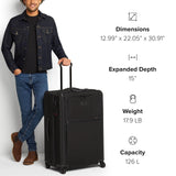 TUMI - Alpha X-Large Dual Access Expandable 4-Wheeled Checked Luggage - Zipper Expansion - Durable Ballistic Nylon - Extra Large Capacity Suitcase with TSA Lock - Dark Black