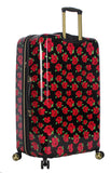Betsey Johnson 30 Inch Checked Luggage Collection - Expandable Scratch Resistant (ABS + PC) Hardside Suitcase - Designer Lightweight Bag with 8-Rolling Spinner Wheels (Covered Roses, 30in)