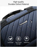 LUGGEX Underseat Carry On Luggage with Wheels, UDK-Plus Large-Capacity Lightweight Soft Sided Personal Item Suitcase for Short Trips (UX-Plus, Blue Black, 16 Inch)