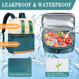 Scothen Backpack Cooler with Double Decker & 12 Ice Packs- Keeps 36 Cans Cold for Up to 8 Hours- Waterproof & Leak Proof Insulated Cooler Backpack- Stylish Cooler Bookbag for Women Travel Work Beach