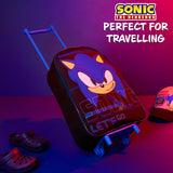 Sonic The Hedgehog Kids Suitcase, Foldable Trolley Bag 15.35” x 10.63” x 3.94”