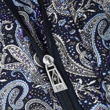 London Fog Mayfair 25 Inch Expandable Spinner Softside Suitcase, Navy White Paisley