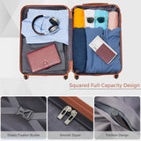 Luggage 3 Pcs ABS Hardside Luggage Sets Spinner Wheels Suitcases