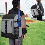 GOBUROS Baseball Backpack Holds Up to 4 Bats, Softball Bat Bag with Separate Shoe Space and Multiple Pockets for Essentials