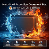 EDMUED Fireproof Document Box with Combination Lock - Fire & Water Resistant Hard Case Safe Box for Important Documents, Certificates, Laptops, Passports (Matte Black)