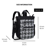 Sherpani Travel Combo – Soleil Anti Theft Convertible Backpack, Crossbody, Tote with Vienna RFID Blocking Passport Holder (Houndstooth)
