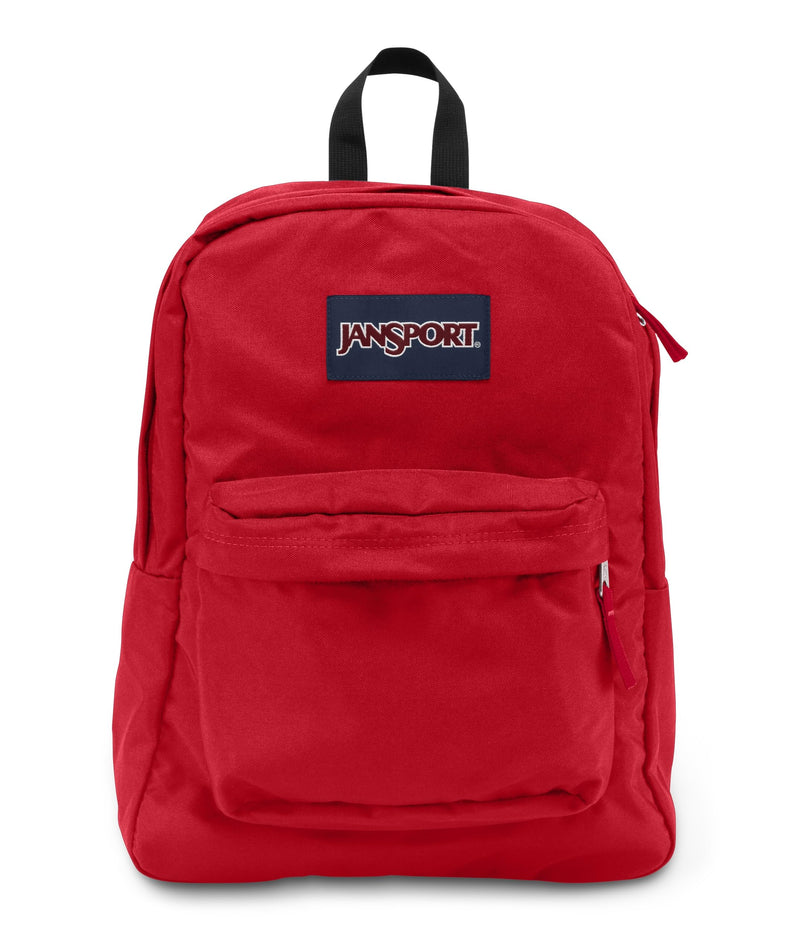 JanSport SuperBreak One Backpacks - Durable, Lightweight Bookbag with 1 Main Compartment, Front Utility Pocket with Built-in Organizer - Premium Backpack, Red Tape