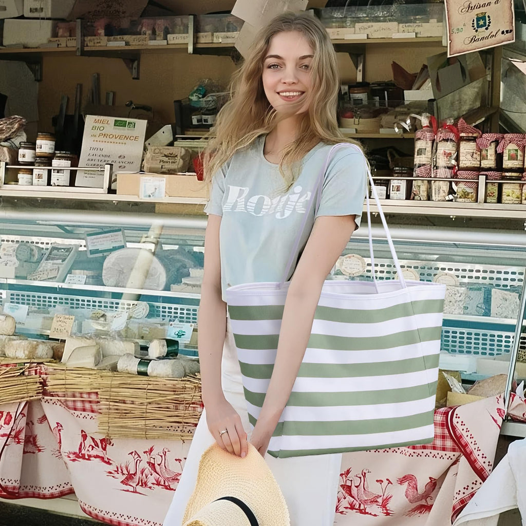 KALIDI Beach Tote Bag for Women Large Waterproof Sandproof Shoulder Handbag Packable Grocery Bag Casual Hobo Purse for Beach Picnic Vacation Essentials