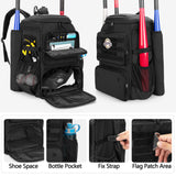 DSLEAF Baseball Backpack with 2 Bat Sleeves, Softball Bag with Vented Shoe Space and Multi Pockets for Adults (Patent Design)