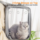 Petseek Cat Backpack Carrier Large Pet Backpack Carrier, 17lbs Load-Bearing Ventilated Design Dog Backpack Carrier for Small Dogs, Sturdy Cat Bubble Backpack for Travel, Hiking & Outdoor Use, Grey
