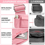 KALIDI FANCY FOREST Canvas Messenger Bag for Women Men, Large Crossbody Bag for College Work Travel Daily, Pink