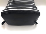 Tommy Hilfiger Women's Black White Striped Small Backpack Handbag Purse