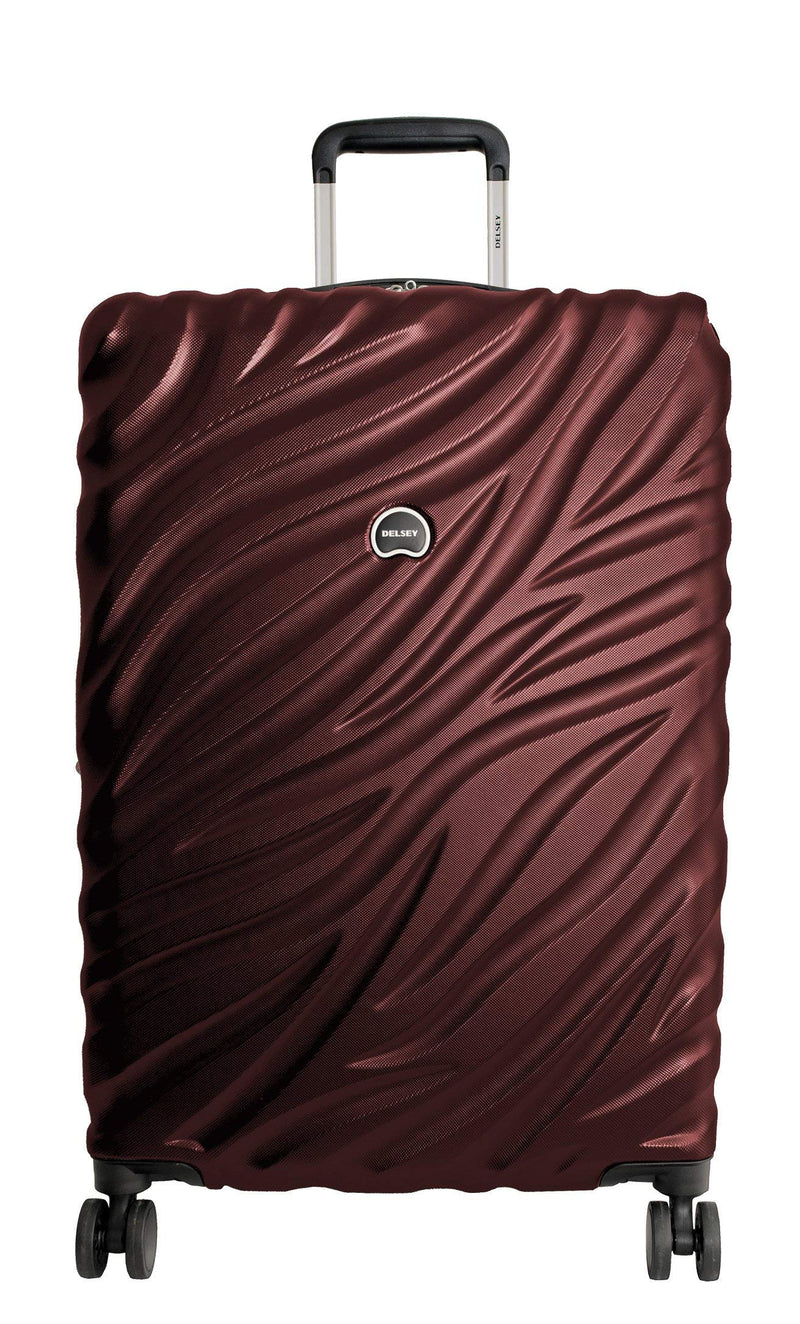 Delsey Paris Alexis Durable Hardside Luggage, Expandable Lightweight 4-Wheel Spinner, Easy Grip Telescoping Handle for Smooth Mobility, TSA-Lock Incorporated, Men and Women, Burgundy, Check-In 25-Inch