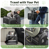 Cat Backpack with Detachable Play Tunnel, 2 in 1 Cat Tunnel Backpack Suitable for Carrying & Playing, Expandable Dog Backpack for Small Medium Kitten Puppy, Suitable for Travel Hiking Camping