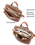 BOSTANTEN Genuine Leather Laptop Backpack Purse for Women Backpack Travel Bag Brown