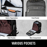 Kenneth Cole Reaction Brooklyn Commuter Backpack Slim 16" Laptop Computer & Tablet Anti-Theft RFID Business, Work, , & Travel Bookbag, Black Polyester