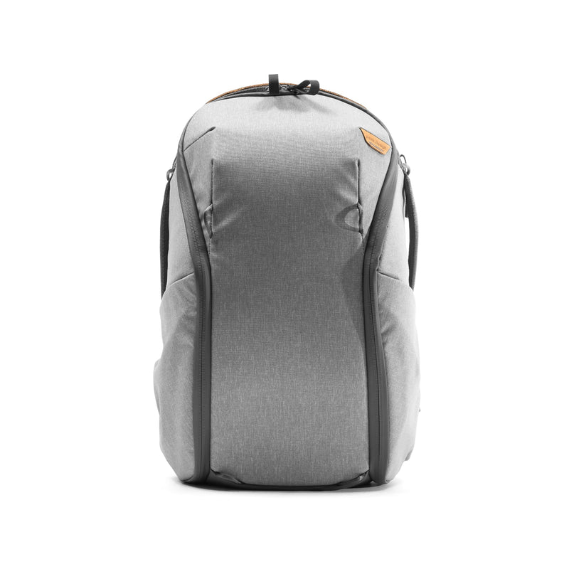 Peak Design Everyday Backpack Zip 15L, Ash, 270-Degree Zip, Dual Side Pockets, FlexFold Dividers, Fits 15" Laptop, For Camera Carry, Daily Commutes or Travel, Versatile Backpack for Men and Women