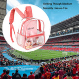 Fomaris Cute Pink Clear Backpack Stadium Approved 12x12x6 Small Clear Plastic Backpack for Women